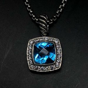 David Yurman Petite Albion w/Blue Topaz & Diamonds